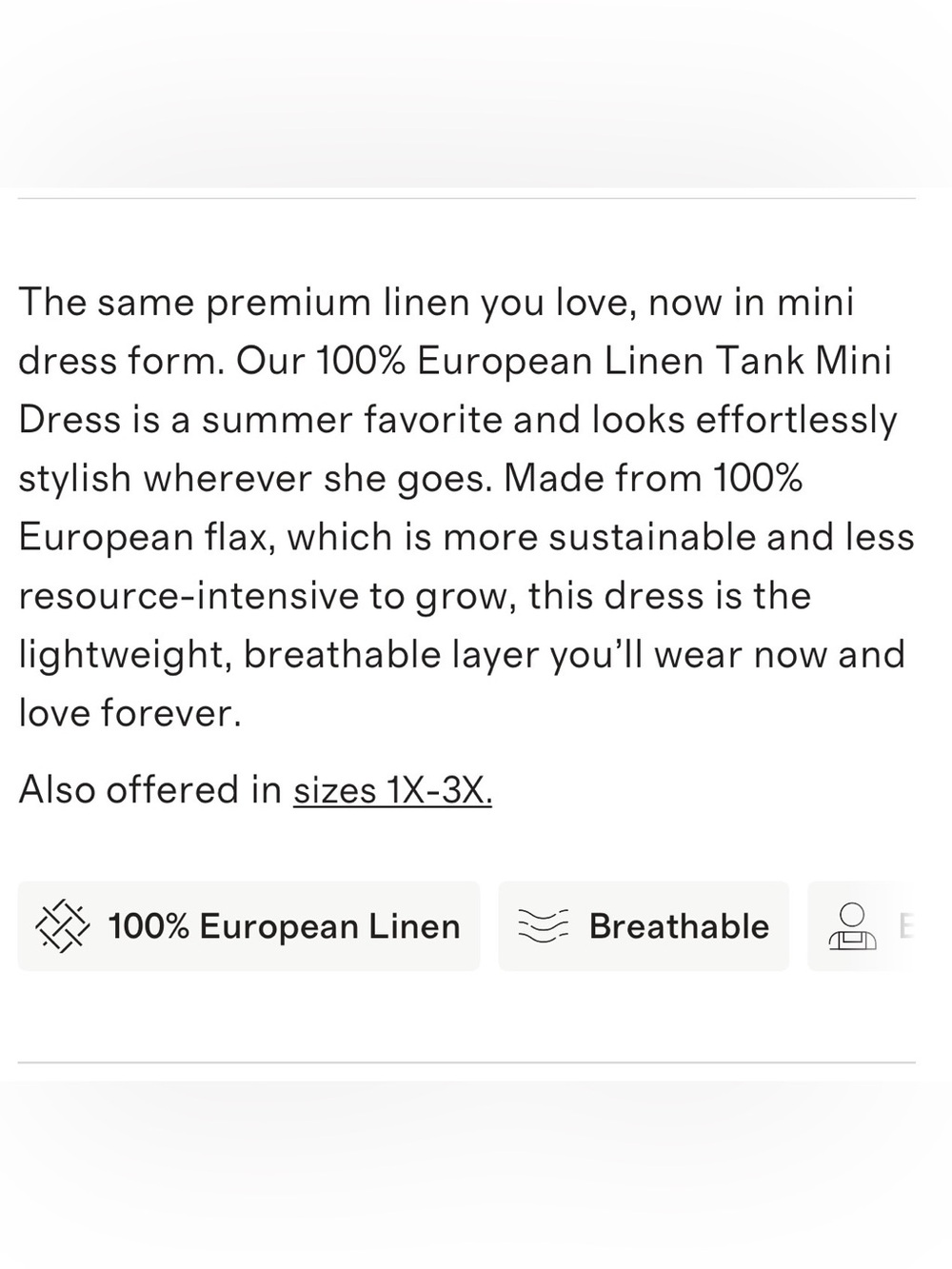 100% European linen tank mini dress. - Picture 11 of 11
